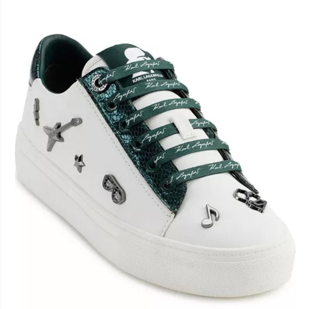 Karl Lagerfeld Paris Cate Rocker Sneakers White Platform Shoes 9 NWOT NO BOX